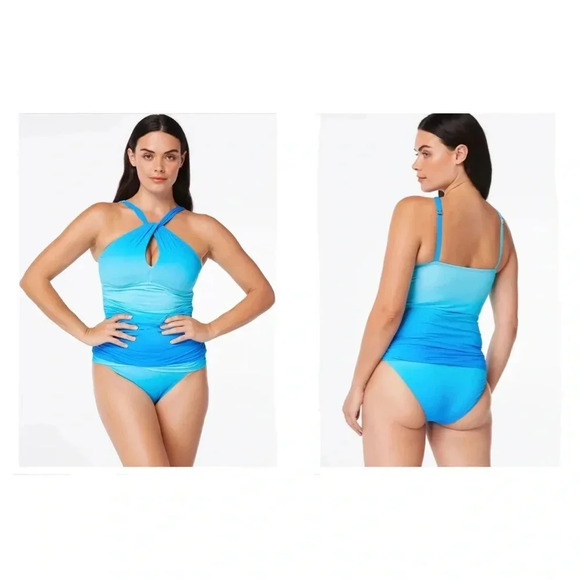 Bleu Rod Beattie Coast To Coast High-Neck Underwire Tankini Top & Hipster Bottom - Picture 1 of 13